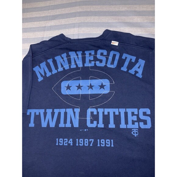 Nike Statement Game Over Tee Minnesota Twins Twin Cities Men's XL Blue Crewneck - Picture 11 of 11